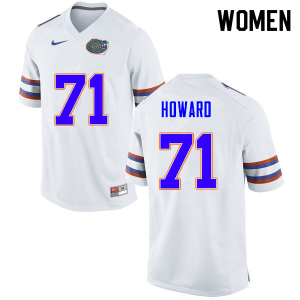Women #71 Chris Howard Florida Gators College Football Jerseys Sale-White - Click Image to Close
